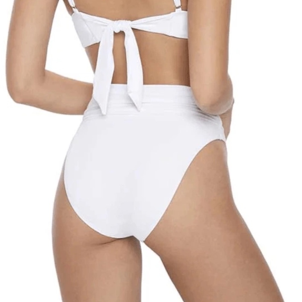 PilyQ High Waist WaterLily Ring Teeny Bikini Bottoms - Picture 8 of 9